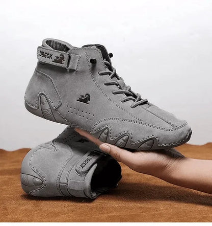 Last Day 50% OFF🔥Men's Handmade Outdoor Waterproof Suede Velcro High Boots